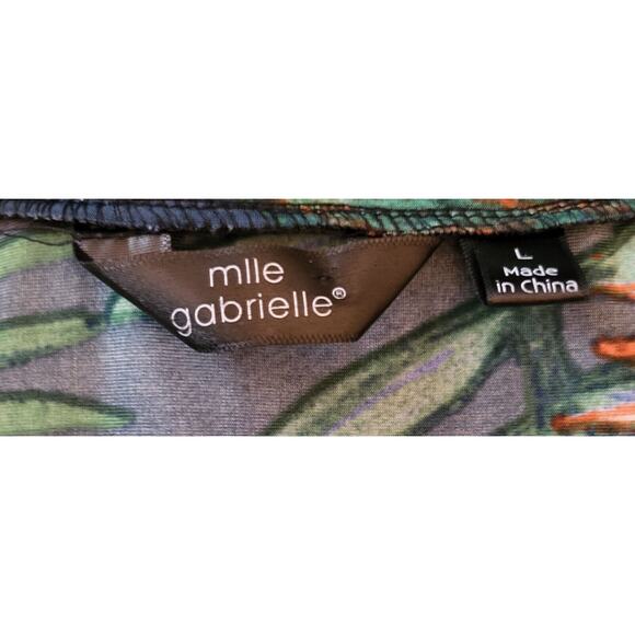 Mlle Gabrielle Floral Faux Wrap Surplice Maxi Dress Women Size L Blue Tropical - Picture 6 of 10